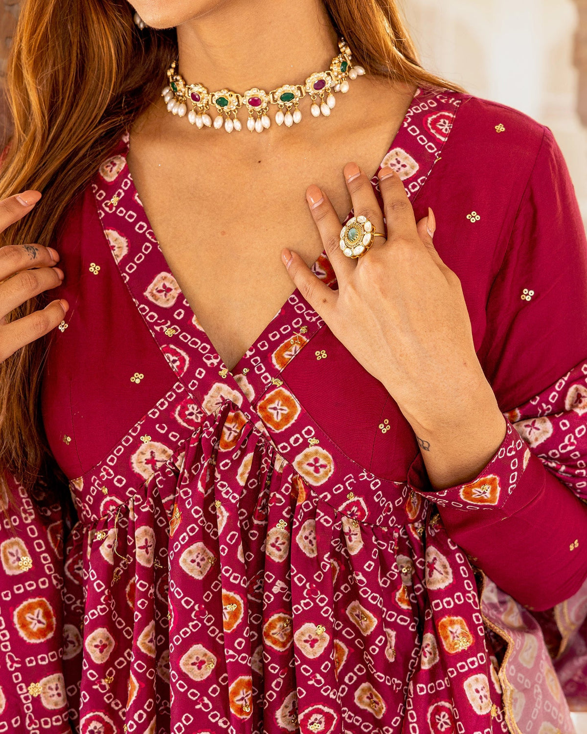 Pink Kalamkari Suit Set