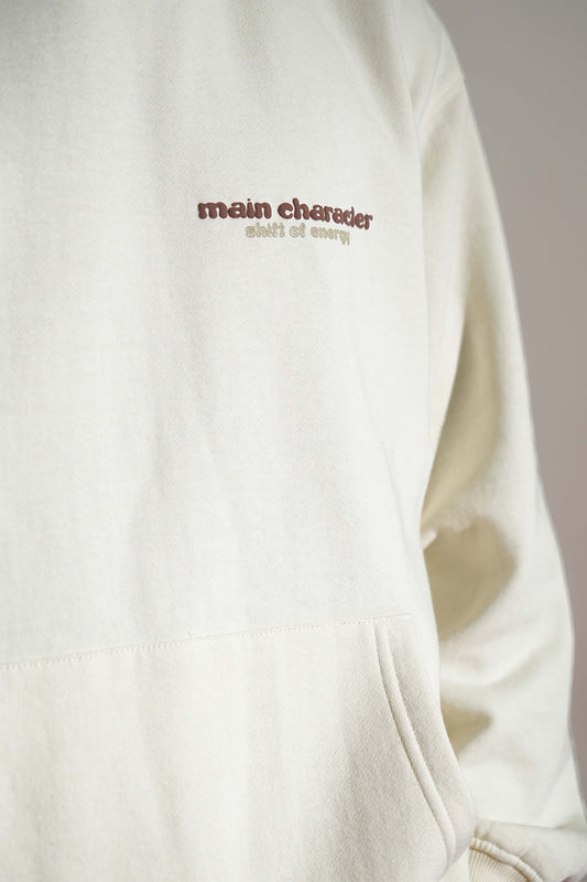 Shift Of Energy Printed Oversized Beige Hoodie Main Character