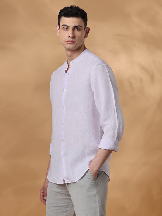 Lavender Regular Fit Casual Linen shirt for men (URBAN)