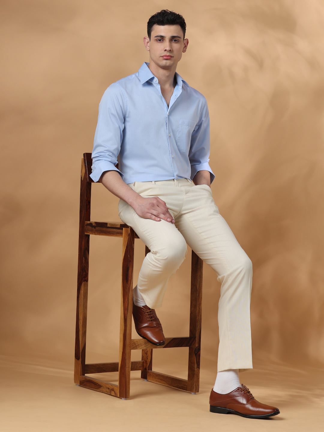 Blue Regular Fit Formal Cotton shirt for men (GAUDI)