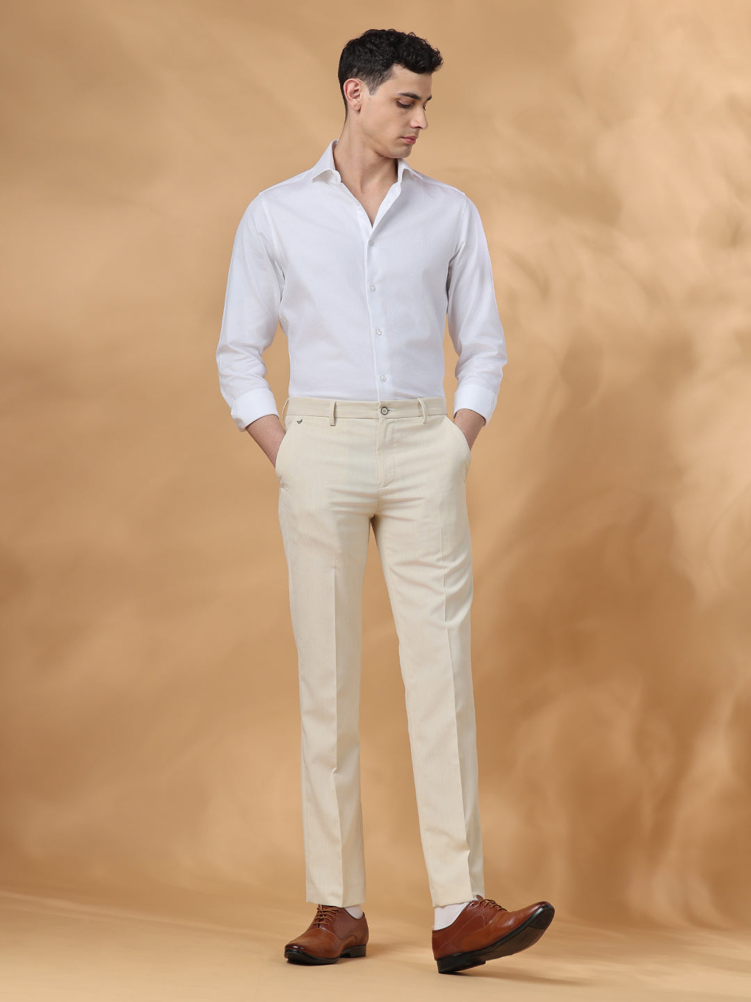 White Regular Fit Formal Cotton shirt for men (RAFEL)