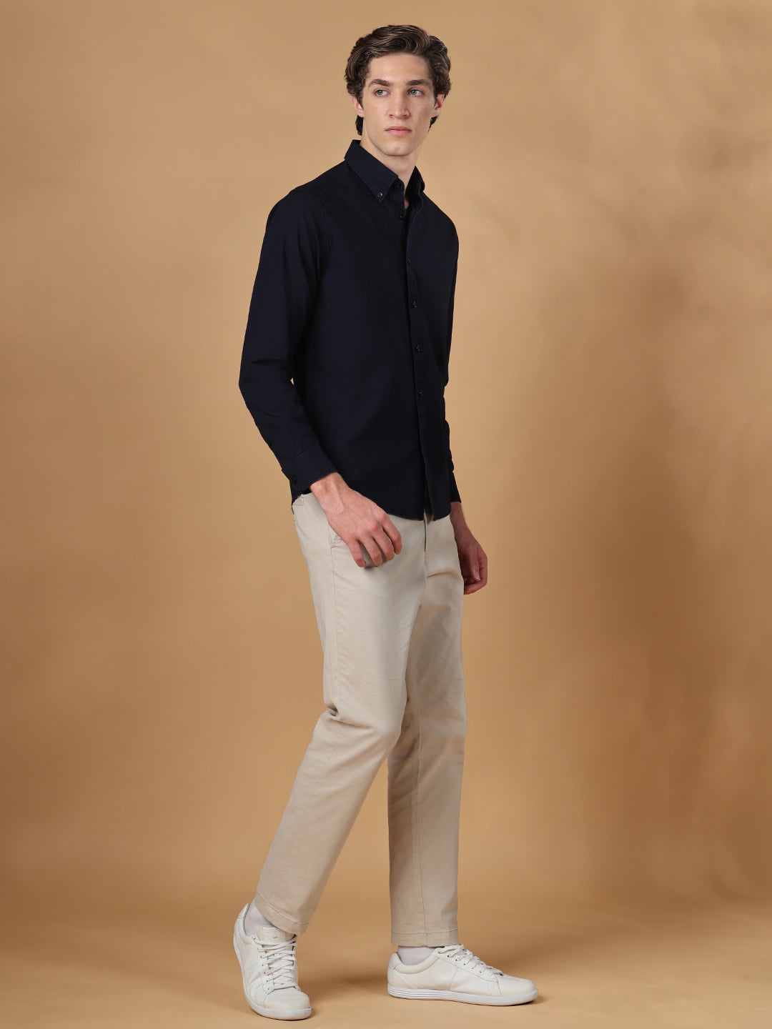 Navy Regular Fit Casual Cotton shirt for men (BALTU)