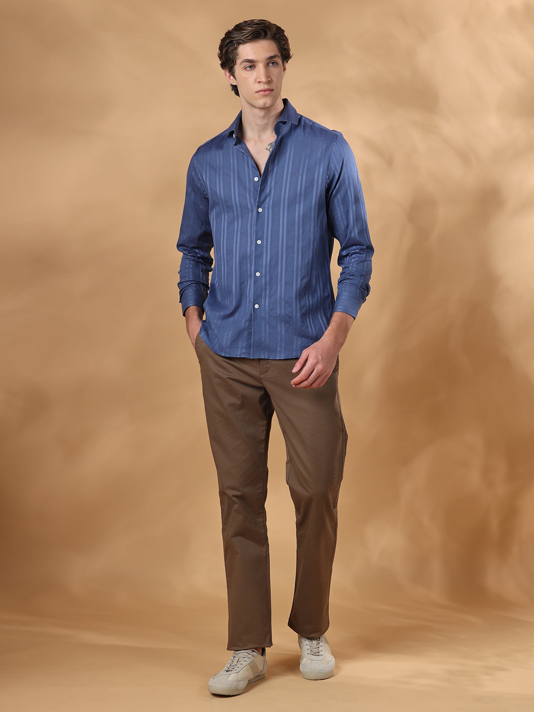 Teal Regular Fit Casual Cotton shirt for men (GAELO)