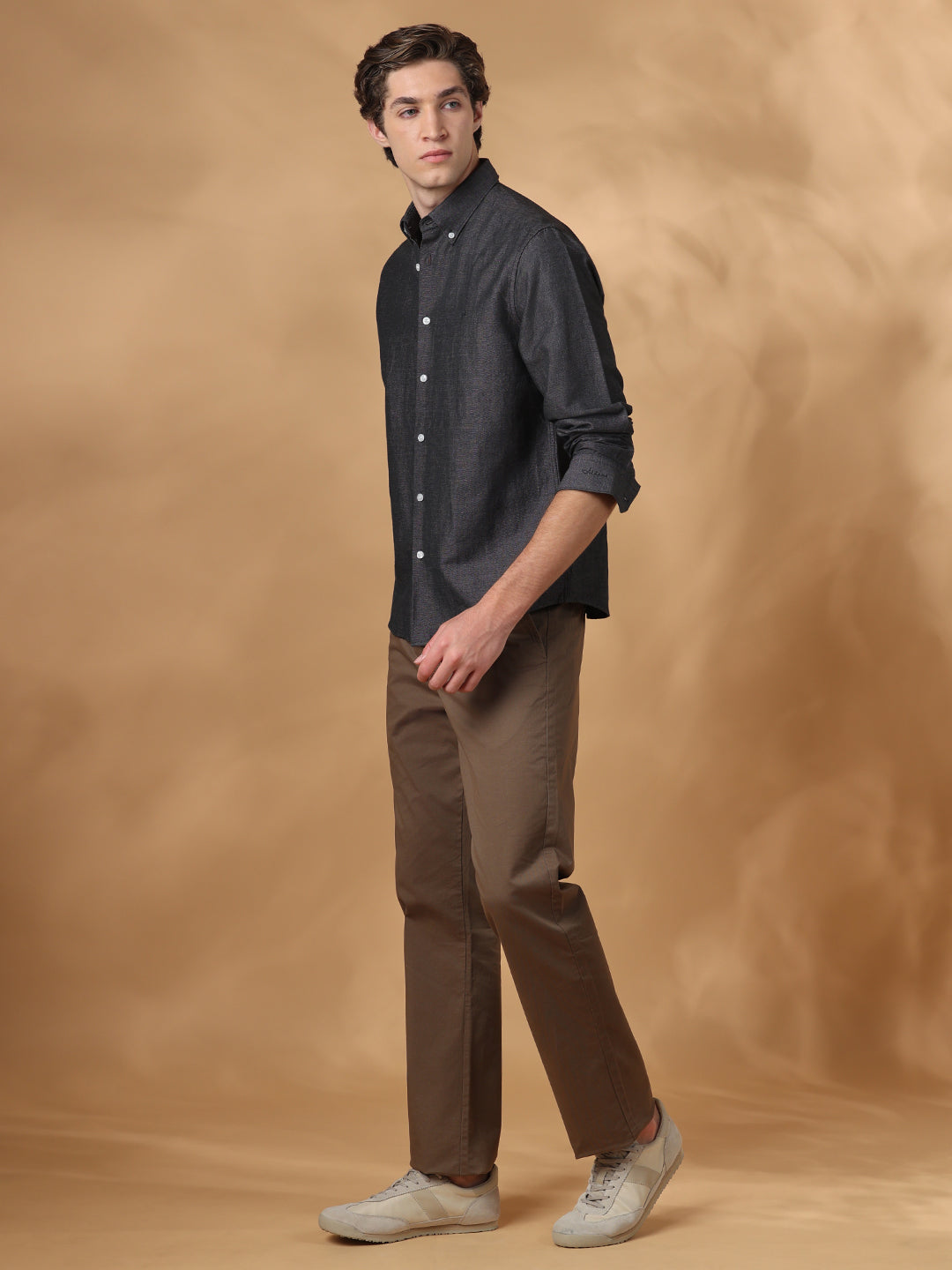 Charcoal Regular Fit Casual Charcoal shirt for men (ENRIK)