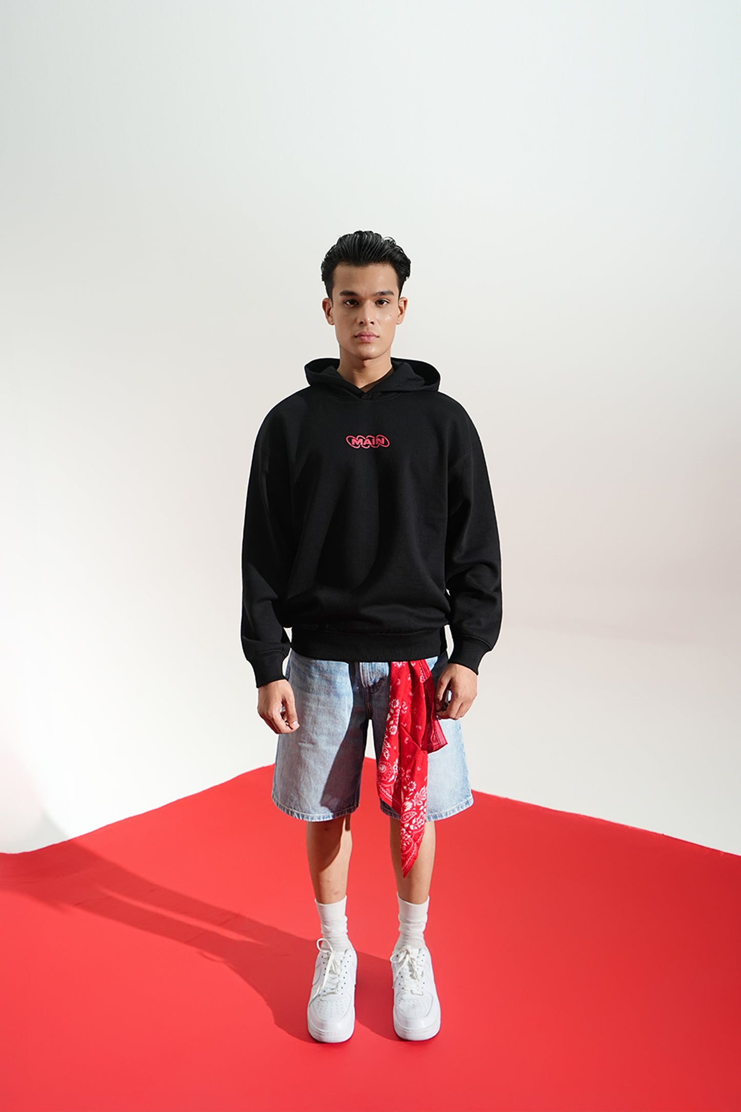 Digital Blackout Oversized Black Hoodie