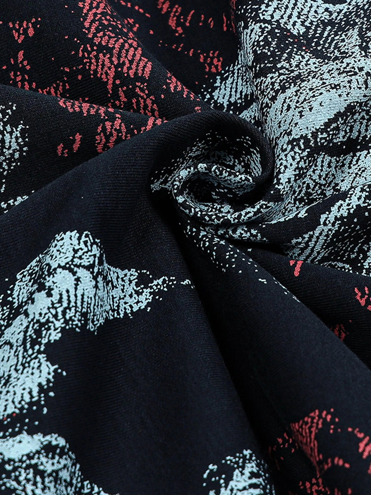 Men's Printed Navy Blue Regular Hooded Zipper Engyne