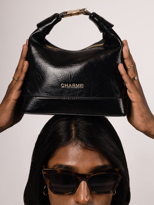 The Bella Black Hand Bag Charme