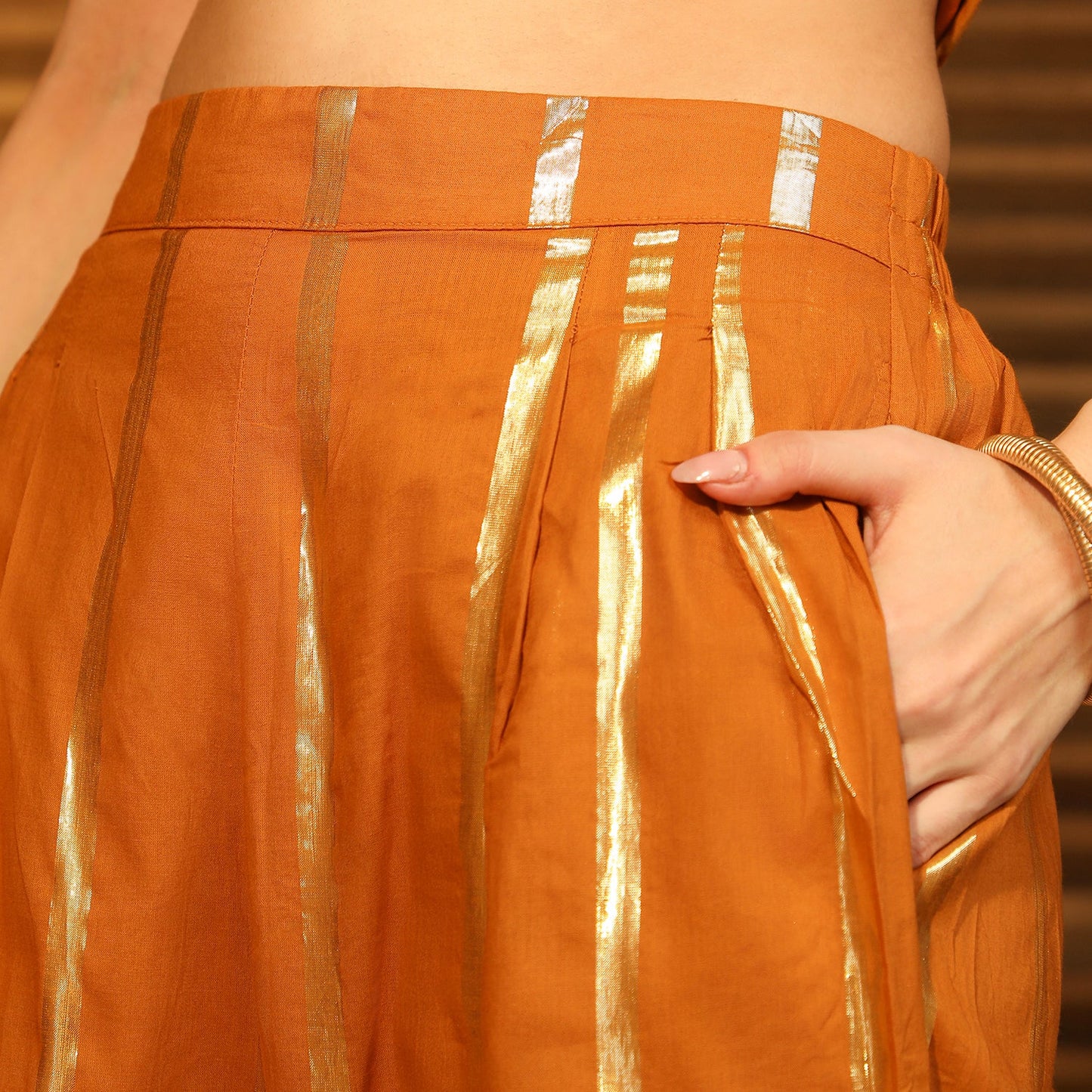 Metallic Striped Kurta Set