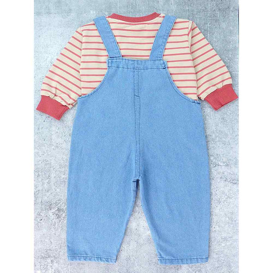 Brown tee , Long Teddy toy Dungary Style 2 pc clothing set for Toddlers and Kids