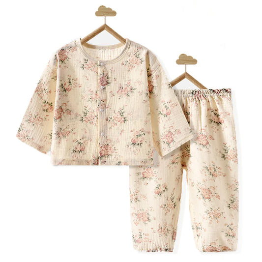 Pink Florals Kids Nightsuit