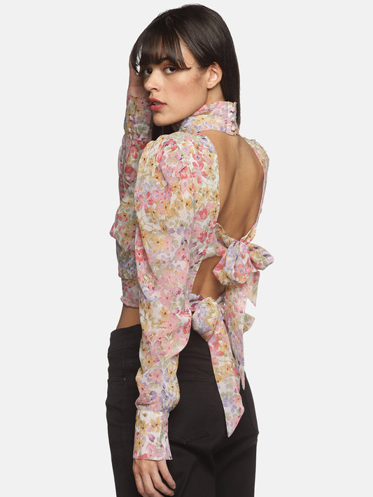 Buy Printed Multicolor Cut Out Top For Women