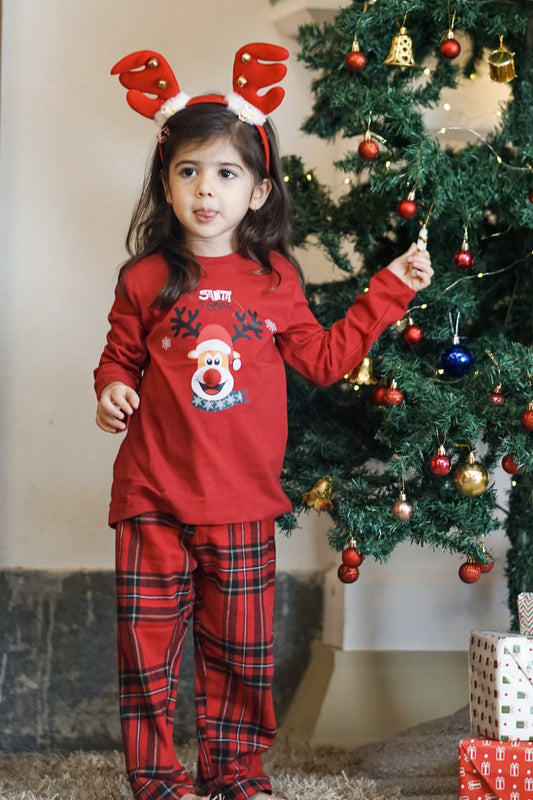 Red Nose Reindeer Pajama Set Nap Chief