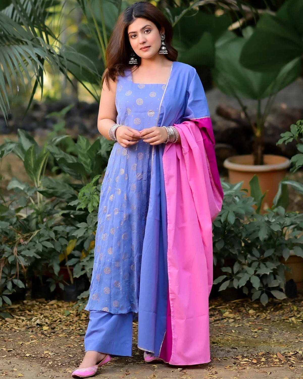 Sheer Blue Chiffon Anarkali