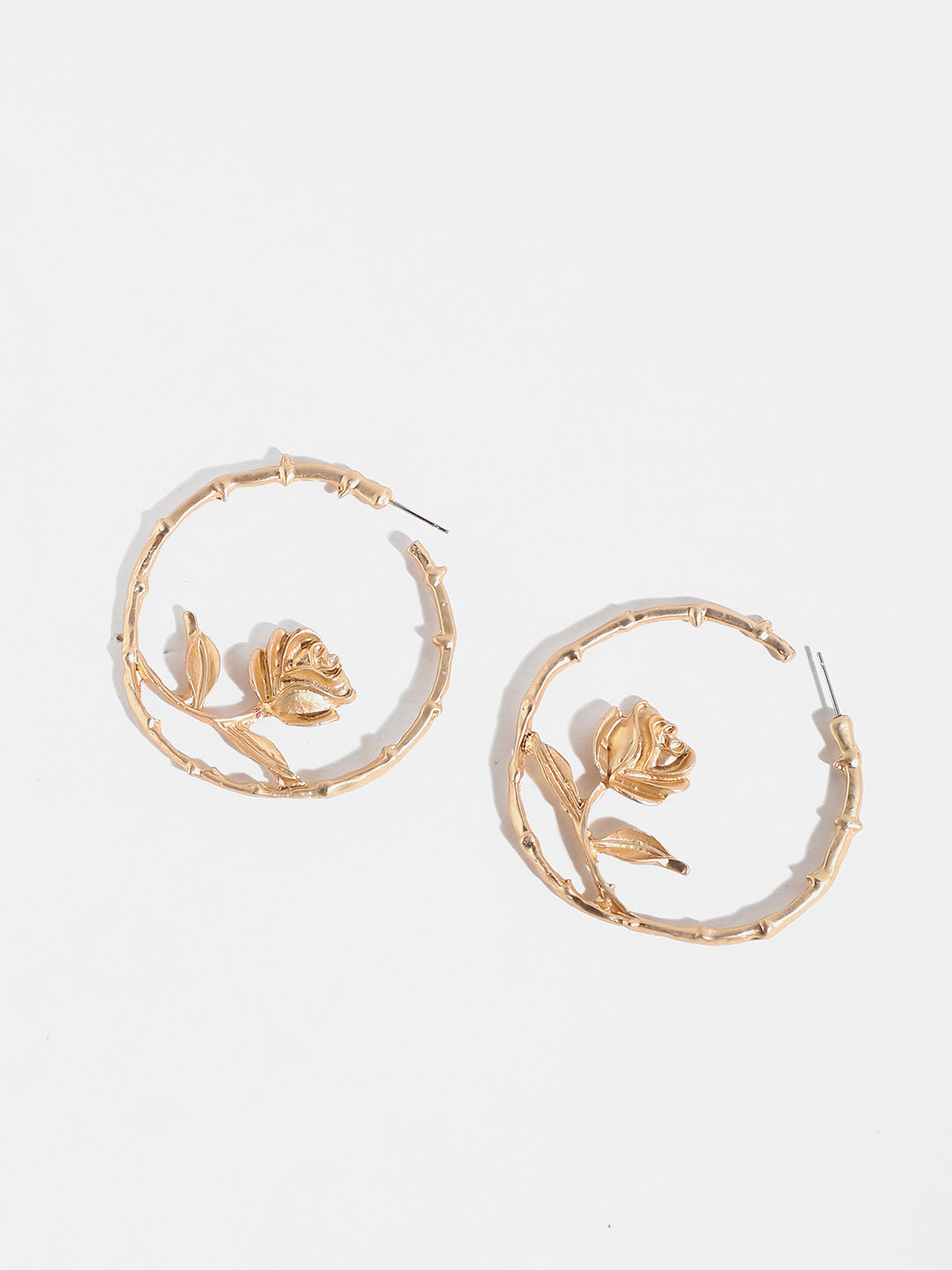Gilded Flower Hoop Earrings