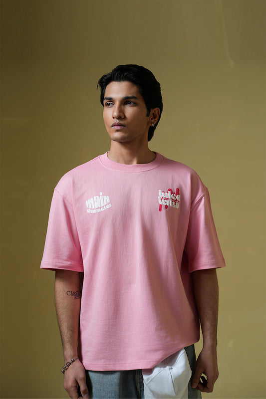 Wishing Well Printed Pink Oversized T-shirt Main Character