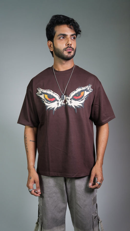 Eagle Eye Brown Men’S Oversized T-Shirt Rustlines