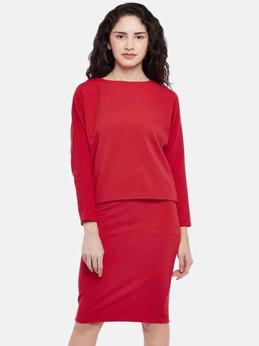 Buy red coord set for women