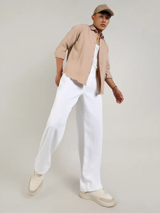 Tailored Linen-Blend Trousers