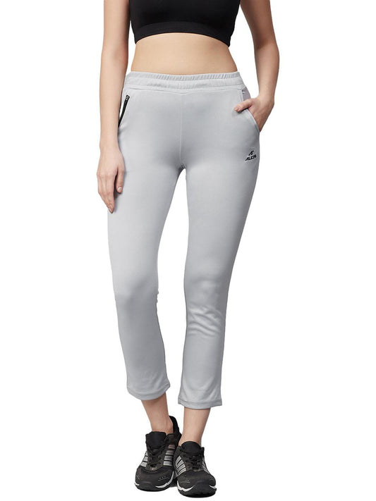 Alcis Women Grey Solid Cropped Track Pants