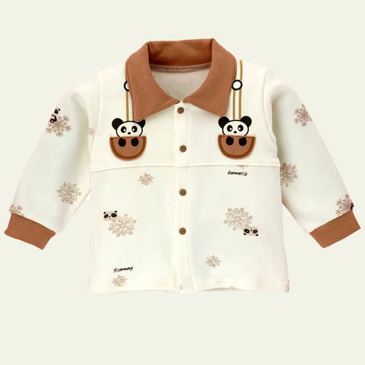 2pcs Brown Panda full sleeves shirt with matching Pants for Toddlers