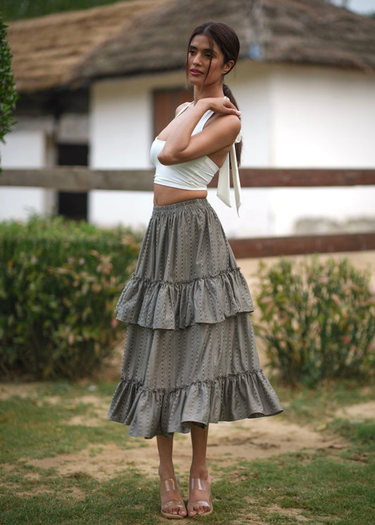 Graphite Frill Skirt