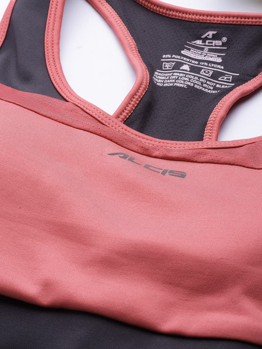 Alcis Women Pink Full Coverage Lightly Padded Workout Bra