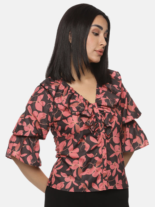 Buy Black & Red Top For Women