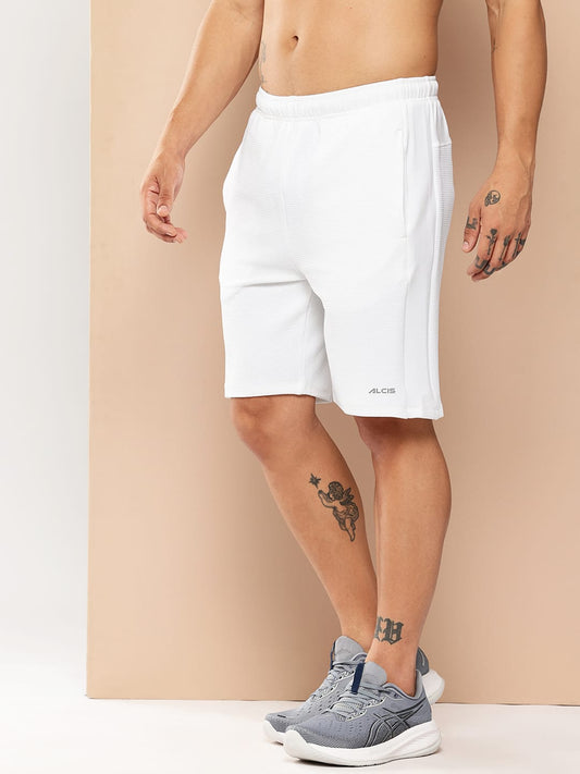 Alcis Men White Waffle Shorts