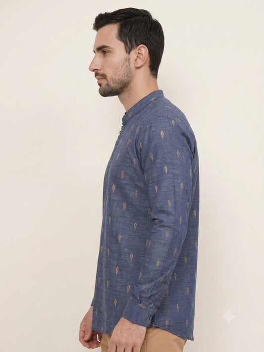 Kuons Avenue Men's Charcoal Black Lyocell Short Kurta