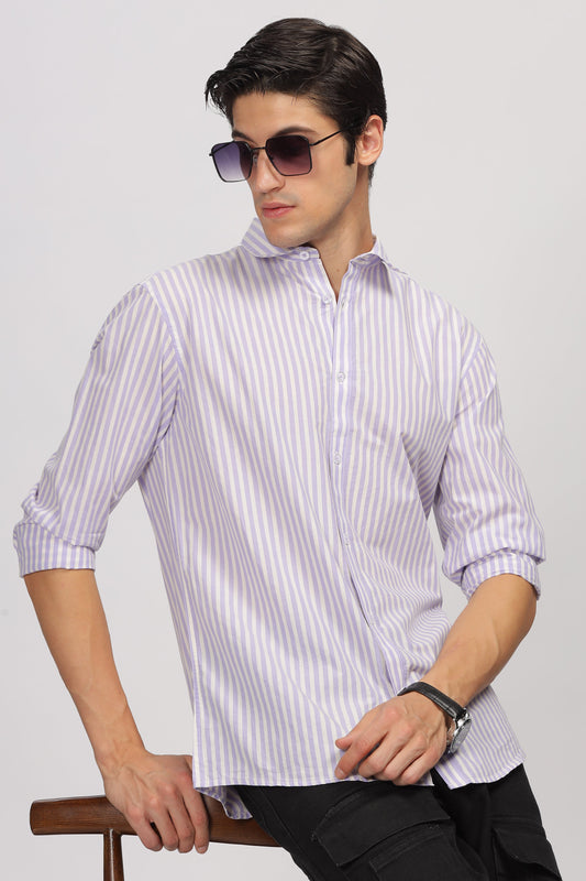 Uri Purple Stripe Full Sleeve Shirt Uri