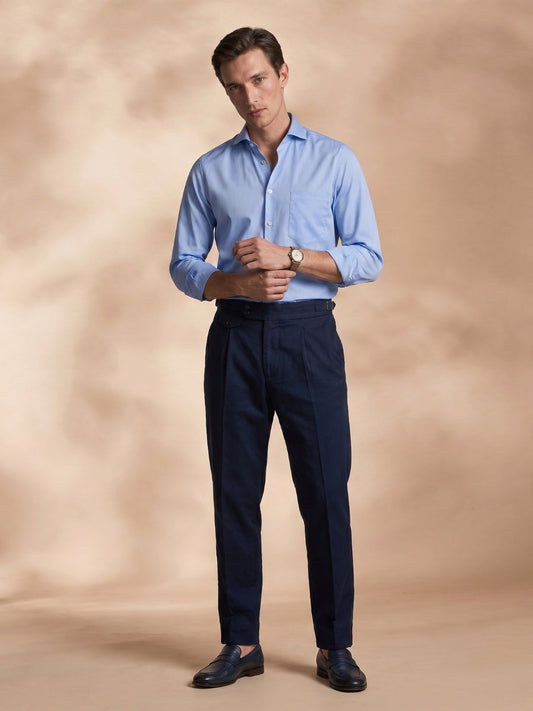 Slim Fit Cotton Blue Formal Shirt for Men (FORMA)
