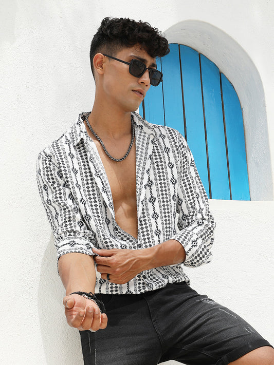 Geometric Aztec Print Shirt