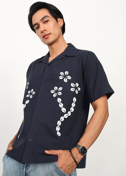Fabmade Midnight Bloom Linen Shirt