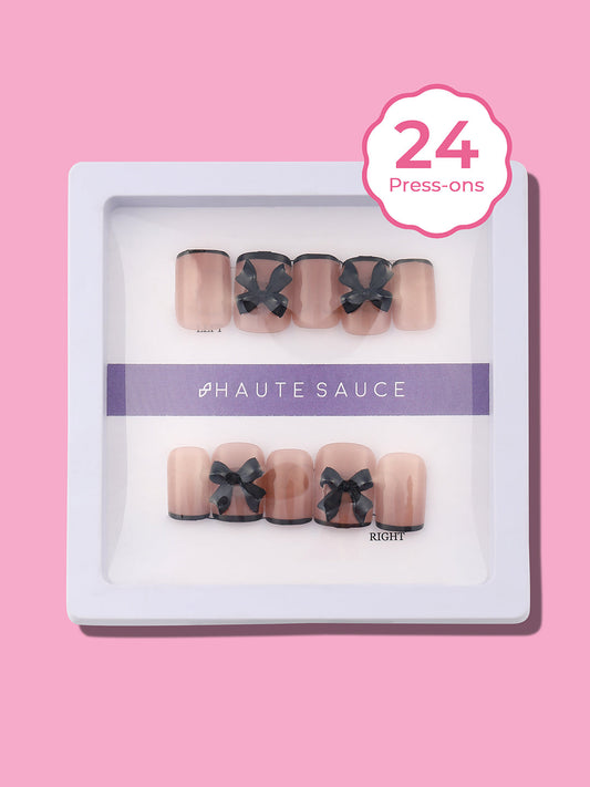 The Bow Press-On Nails - Onyx Black