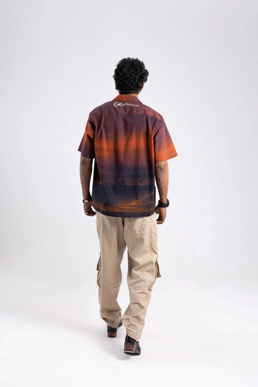 Heaven's Reckoning Oversized Printed Cuban Collar Shirt Off Sinners