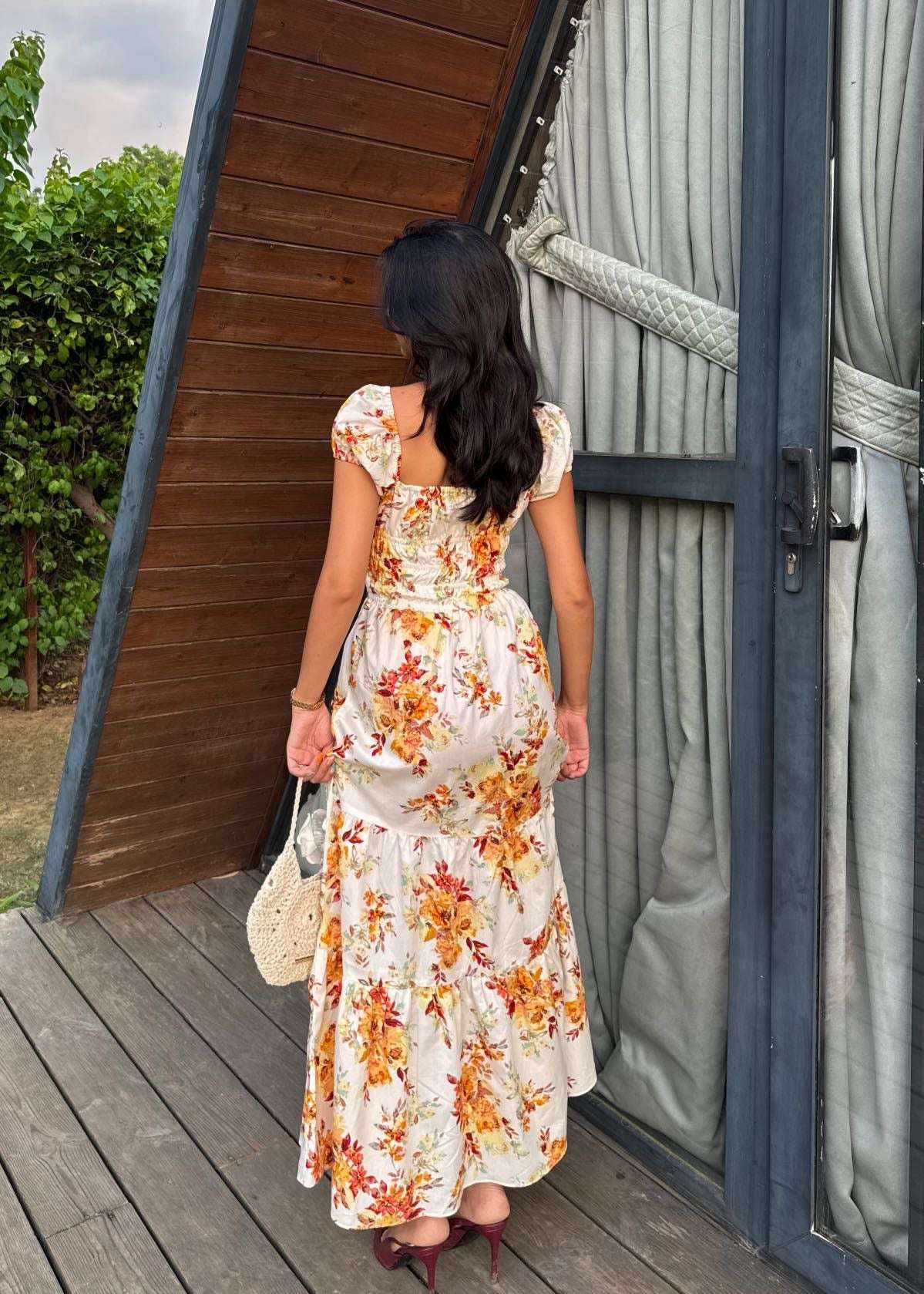 Sunset Petals Midi Dress