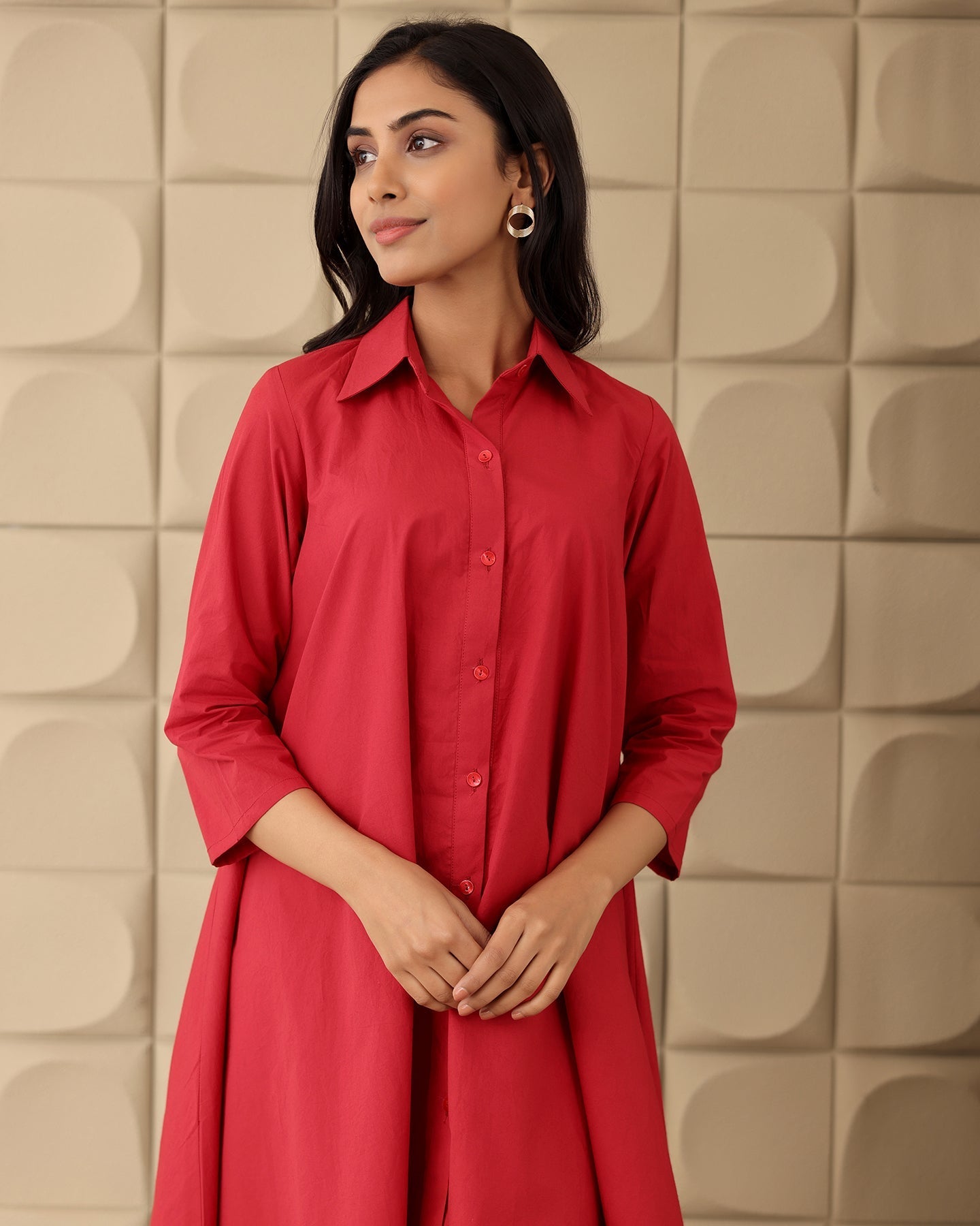 Pink Poplin Shirt Dress