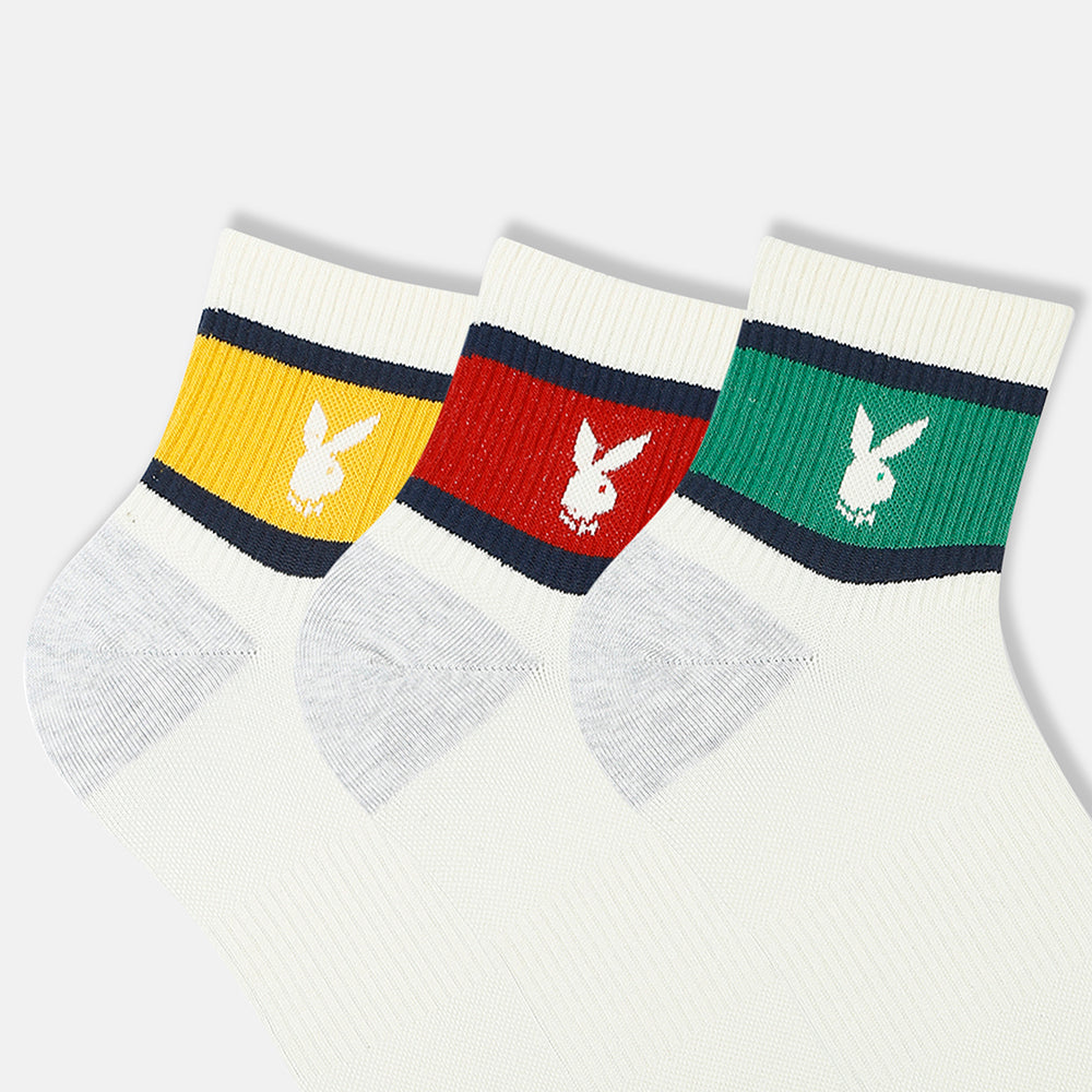Men’s Playboy Themed Ribbed High Ankle Socks SocksXpress