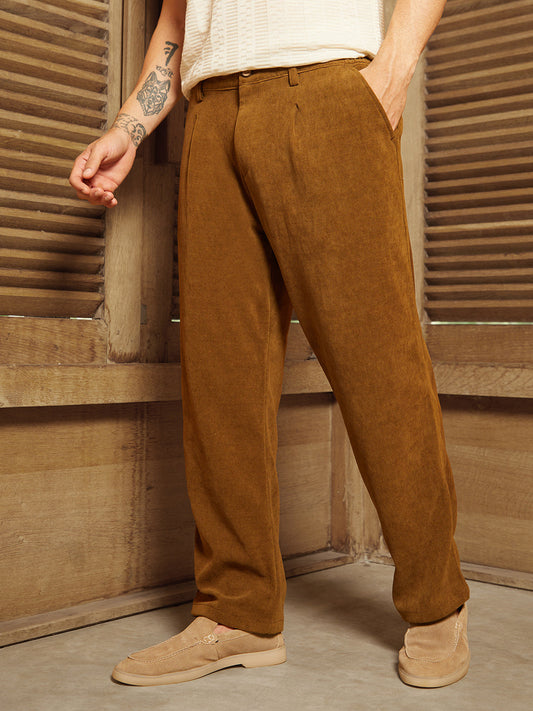 Corduroy Pleated Trousers