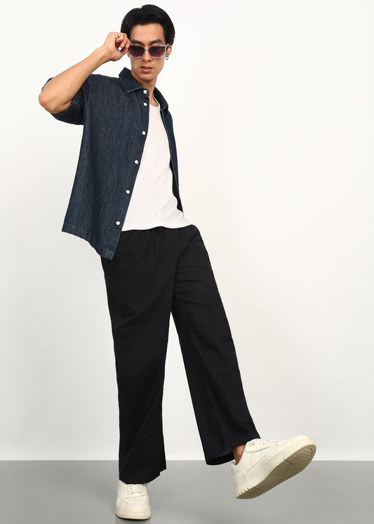 Fabmade Black Linen Trousers