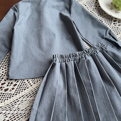 Grey Dragonfly 3pcs, Skirt and Top Winterwear for Girls