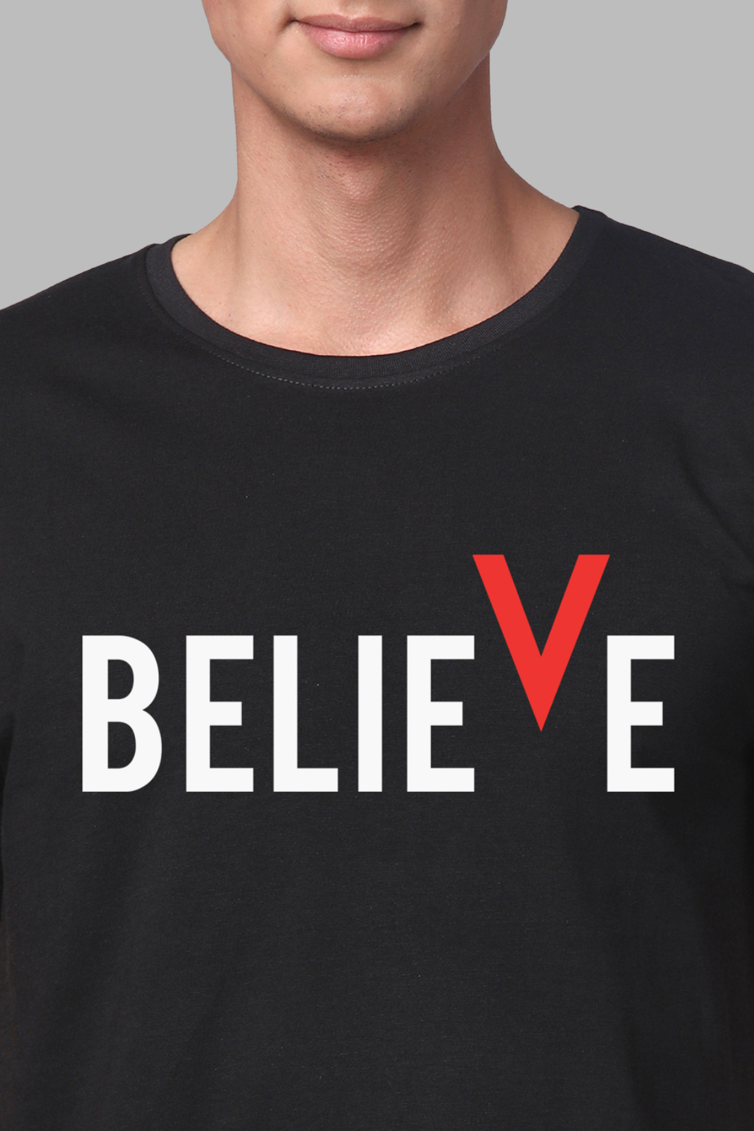 ADRO Men's Believe Design Printed T-Shirt