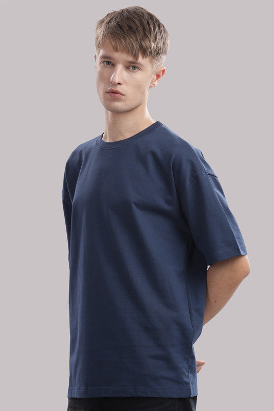 Funny Tales Oversized Teal Blue T-shirt for Men