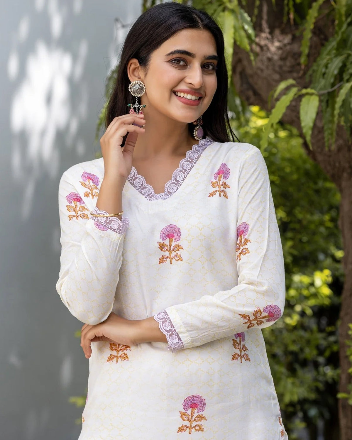 Yellow Jaal Mogra Kurta Set