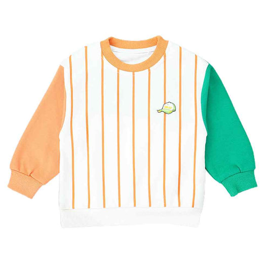 Orange & Green color block Full Sleeves shirt for Kids