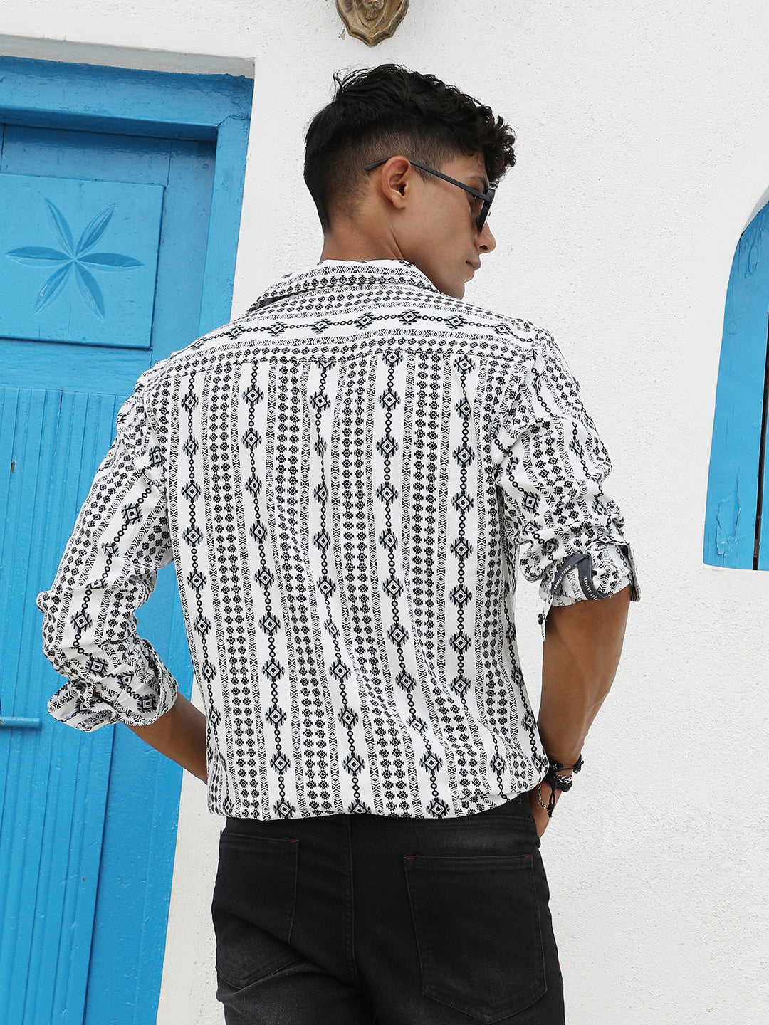 Geometric Aztec Print Shirt