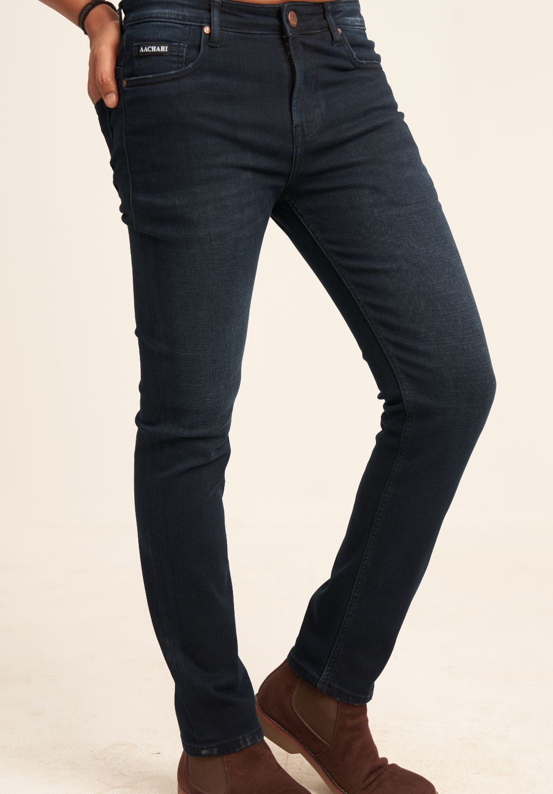 Dark Blue Straight Fit Aachari