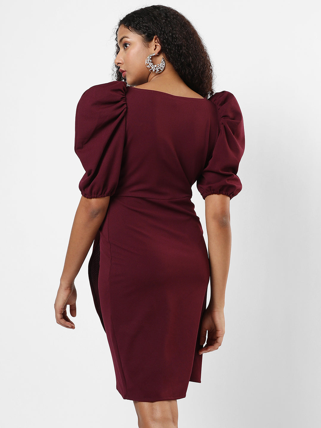 SOLID MAROON DRESS