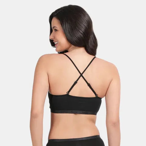 Envie girls beginners bra non padded non wired 3/4th coverage NVGB1125 black soft comfortable training bra for teens
