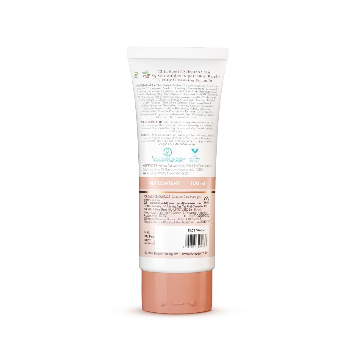 mamaearth Oil-Free Chia Seed & Ceramides FACE WASH 100 ml